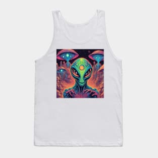 Psychedelic Trippy Alien Mushrooms Tank Top